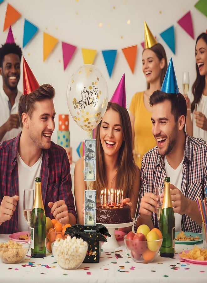 Neyauo صندوق هدايا عيد ميلاد Neyauo، صندوق بالونات نقود مضحك لهدايا نقدية، مجموعة هدايا مميزة لأعياد الميلاد للرجال والنساء والصديقة والزوجة والأخت (أسود) - Image 3